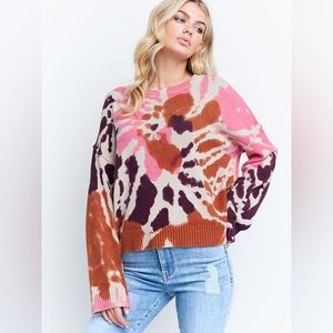 Lisa Todd Lisa Todd Dreamscape Tie Dye Sweater in Candy Pop Size Large
